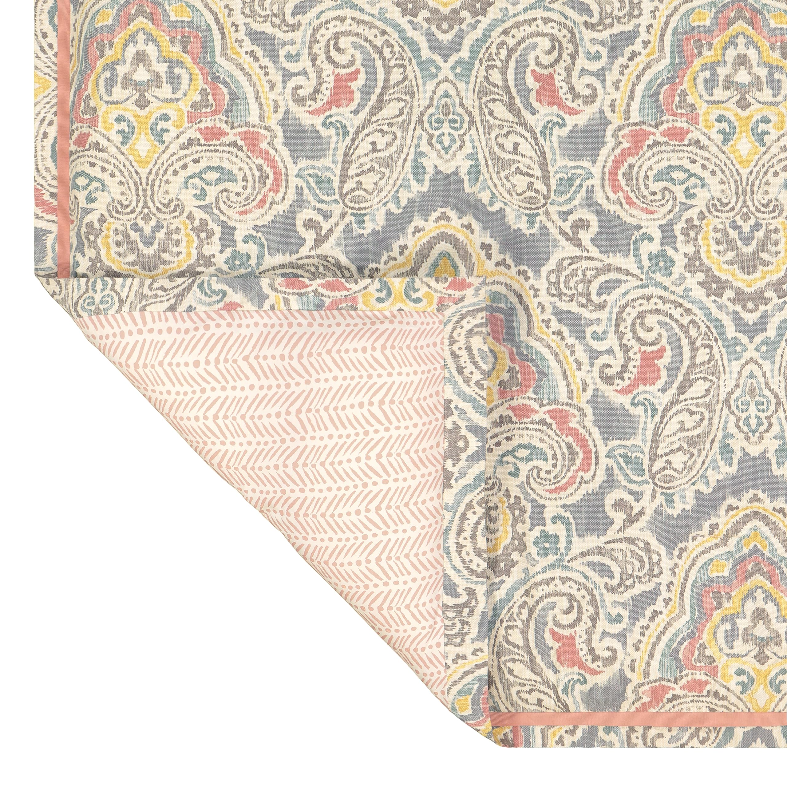 Waverly Artisanal Modern Farmhouse Damask 4-Piece Reversible Comforter Set - All Season King Size Bedding with Comforter, Bed Skirt & 2 Pillow Shams | Machine Washable Cotton Blend | Perfect for Guest Rooms, Master Bedrooms & Farmhouse Decor
