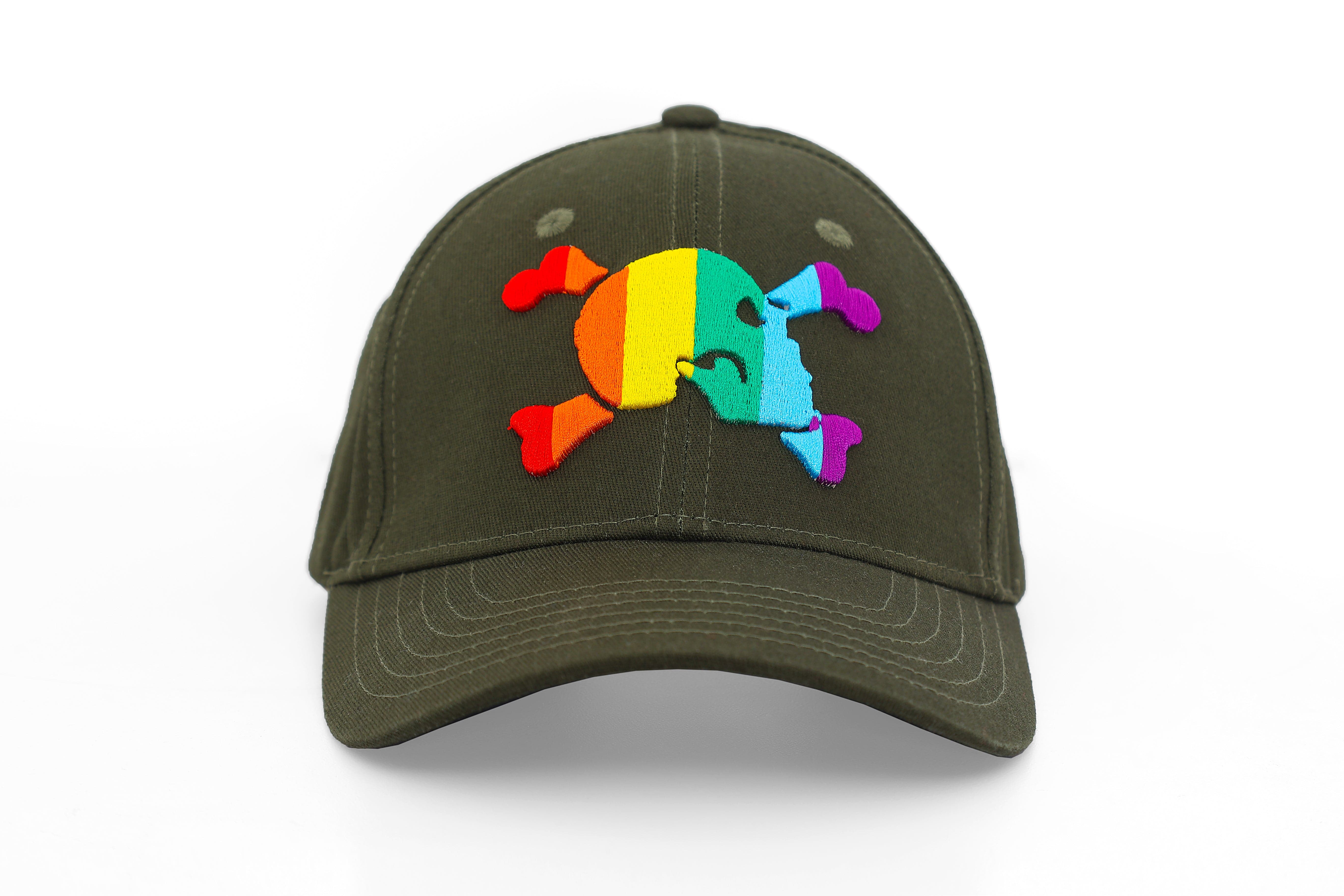Limited Edition Pride Logo Hat in Army Green - Stylish LGBTQ+ Support Cap for Pride Parades, Festivals & Everyday Wear