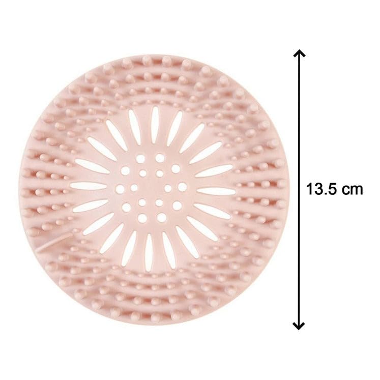 ATEVON Shower Drain Cover - Silicone Hair Catcher for Shower & Bathtub, Prevents Clogs from Hair Extensions & Long Hair - Perfect for Bathroom, Spa & Salon Drain Protection