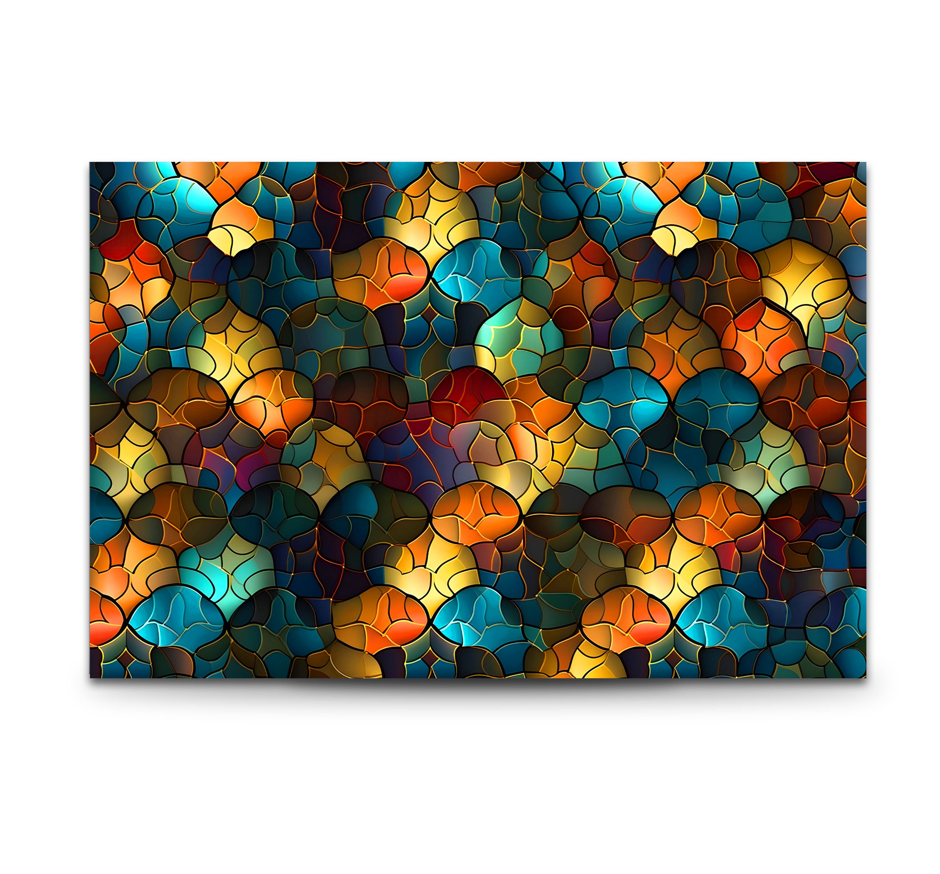 Abstract Stained Glass Wall Art - Vibrant Mosaic Glass Panel for Home Decor, Church Windows & Gift Ideas