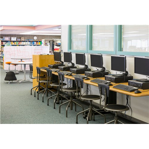 Safco 6668 Diesel Low Base Education Stool with Back - Adjustable School & Office Chair for Classrooms, Libraries & Study Areas