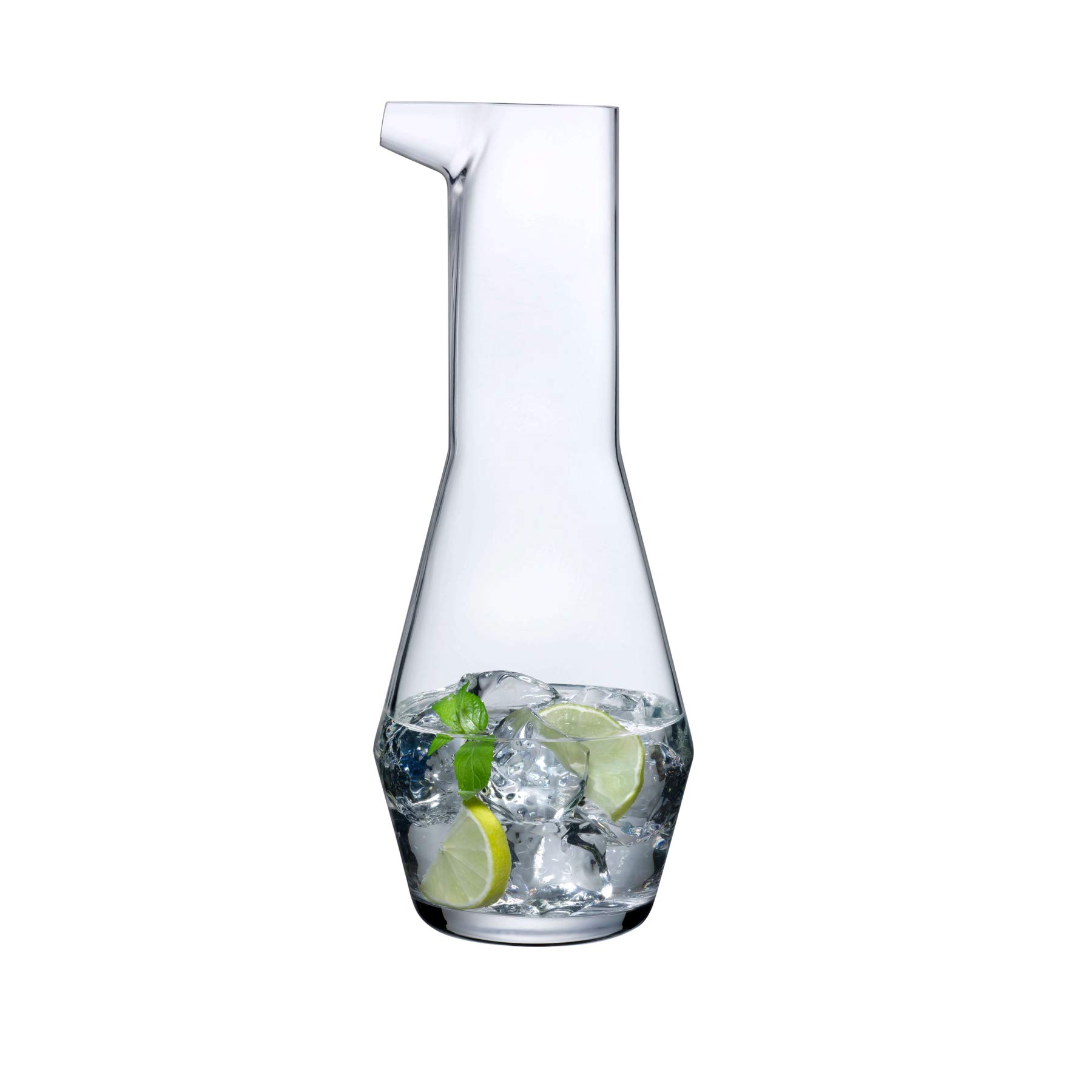 NUDE Lead-Free Crystal Glass Beak Water Carafe & Wine Decanter - Clear, Elegant Design for Dining, Entertaining & Home Bar Use