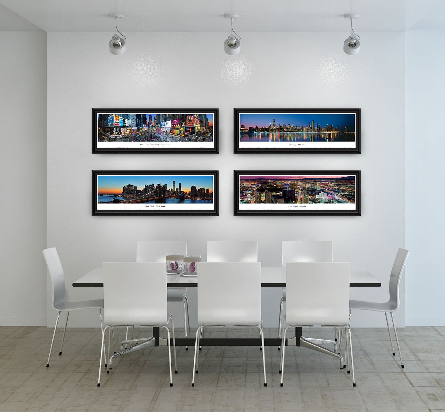 Blakeway Worldwide Panoramic Poster - Louisville Kentucky Skyline at Twilight - Premium Framed Wall Art with Single Mat - Perfect for Home & Office Decor