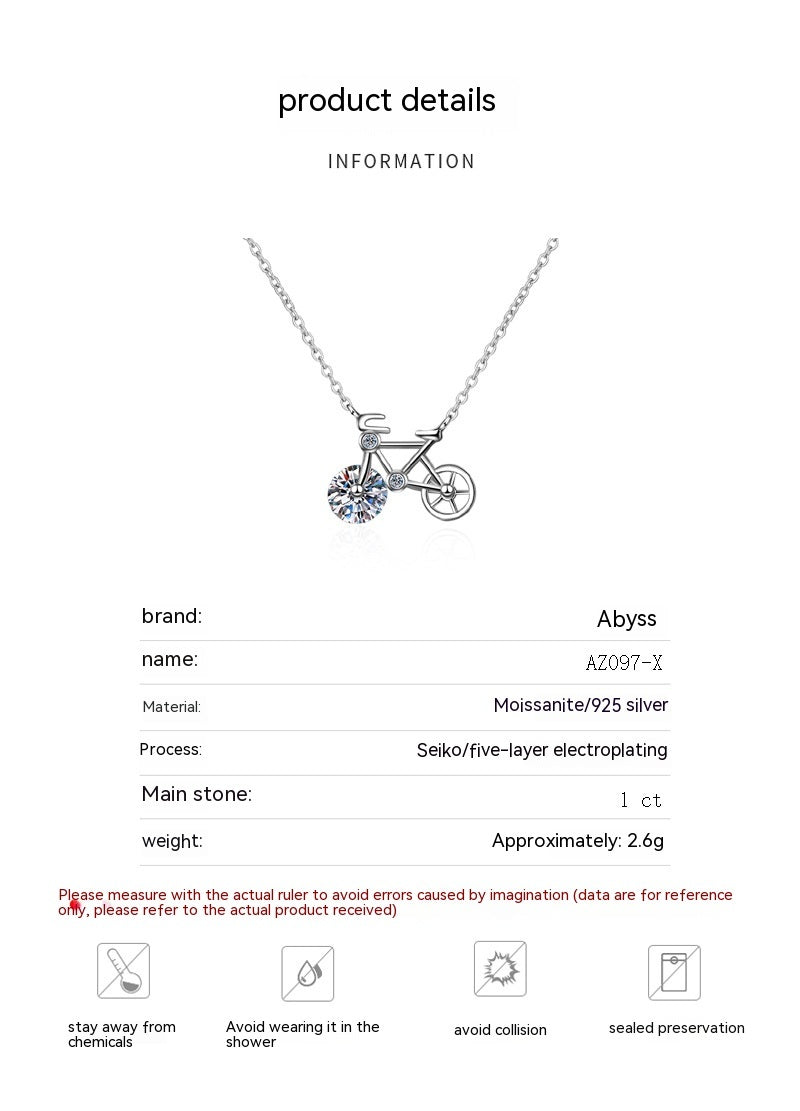 Women's Sterling Silver Moissanite Necklace - Classic Brilliant Cut Moissanite Jewelry for Everyday Wear & Special Occasions