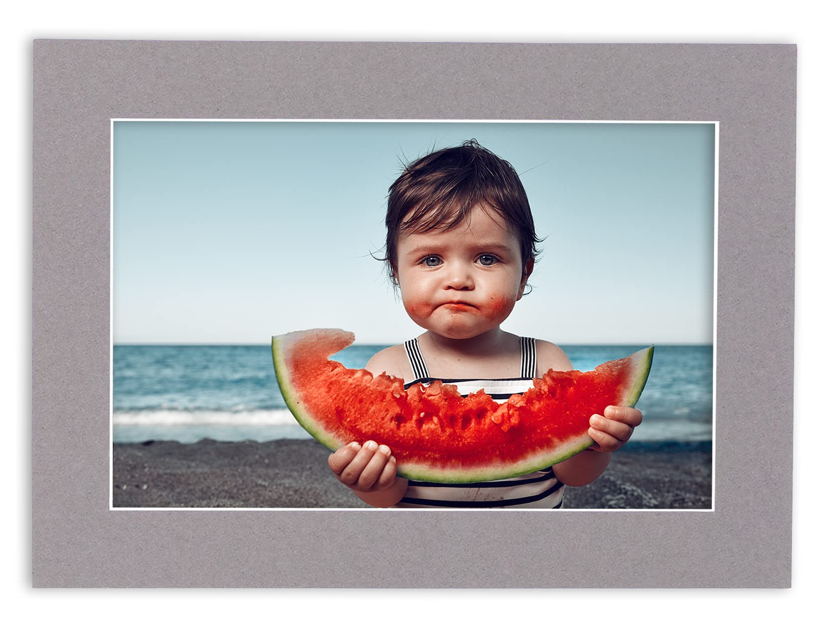 8x10 Acid-Free Precut Charcoal Mat Board for 5x7 Photos - Bevel Cut Picture Mat for 8x10 Frames - Pack of 25 Archival Quality Display Mats - Perfect for Framing Art, Photos & Certificates in Home, Office or Gallery