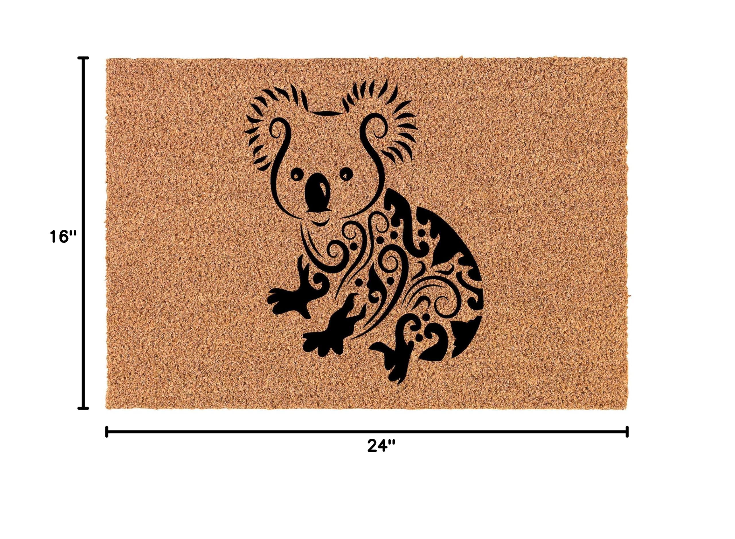 Premium Coir Doormat for Front Door - Natural Coconut Fiber Welcome Mat - Perfect Housewarming & New Home Gift with Adorable Koala Design (24