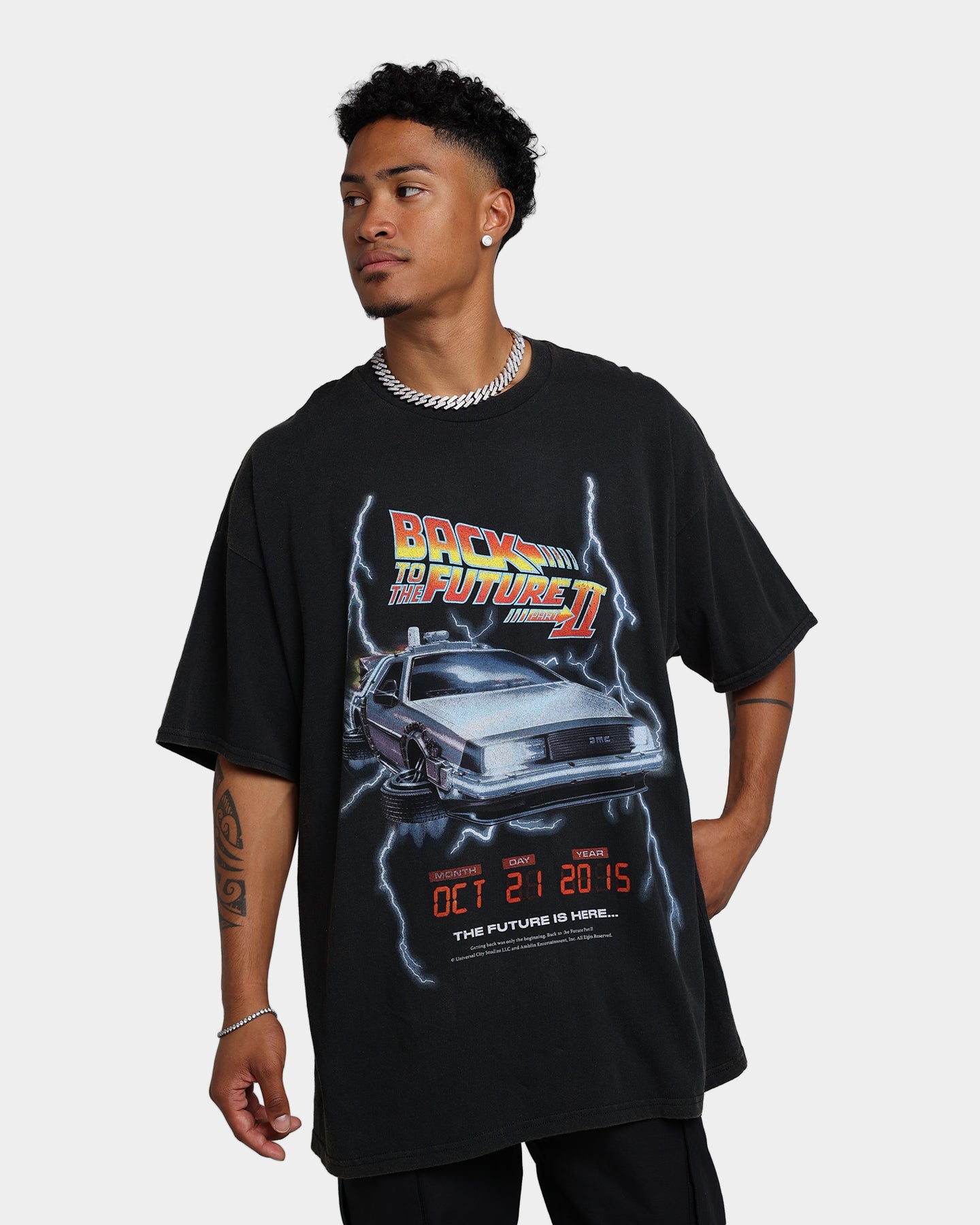 Vintage Back To The Future 2 Movie T-Shirt - Retro Washed Black Tee - Perfect for 80s Theme Parties, Cosplay & Nostalgic Fashion