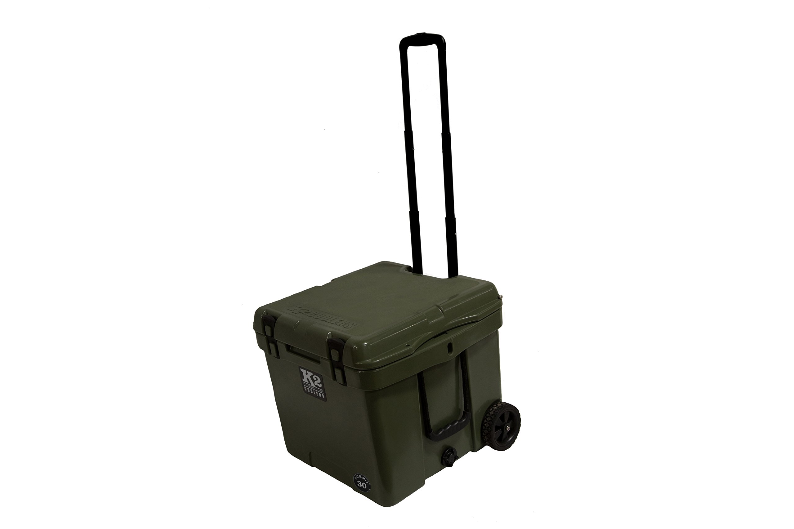 K2 Coolers Summit Wheeled 30 Cooler - Heavy Duty Rolling Cooler for Camping, Beach, Tailgating & Outdoor Adventures - 30 Quart Insulated Cooler with Wheels