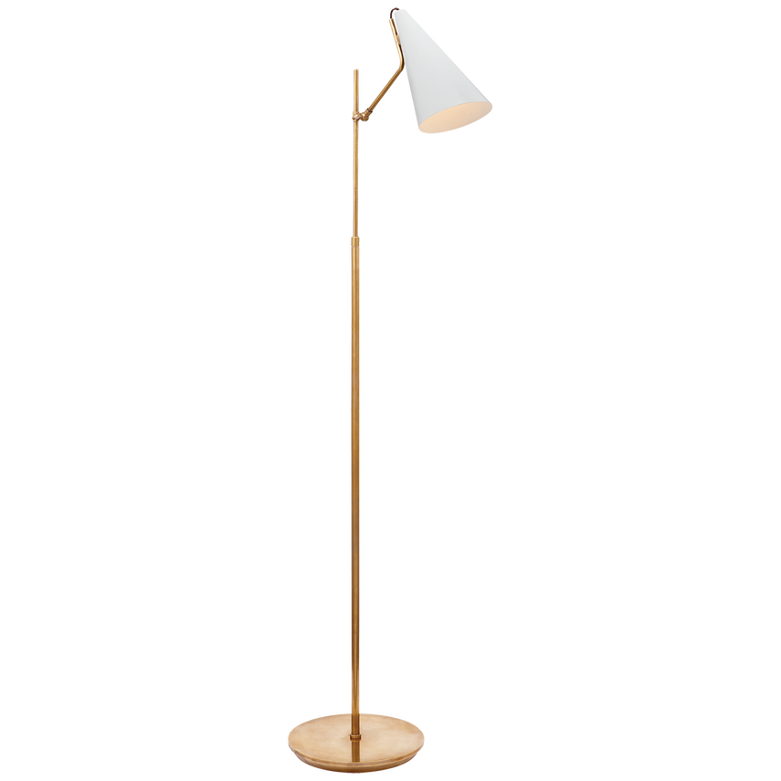 Modern Clemente Floor Lamp - Adjustable Height, Multiple Finishes (Black, White, Bronze) for Living Room, Bedroom & Office Lighting