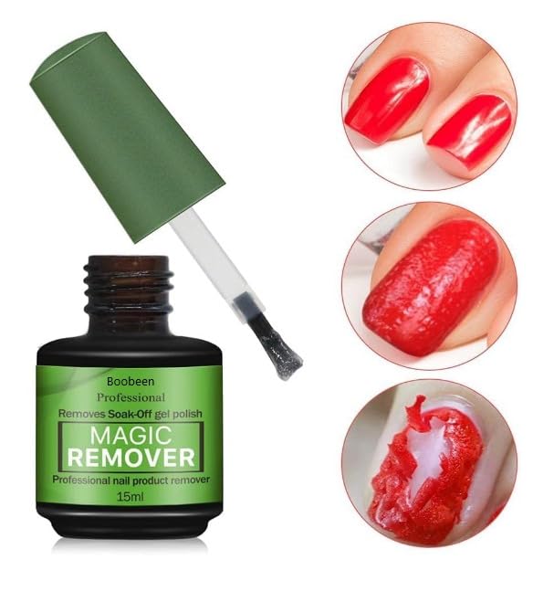 Fast-Acting Magic Gel Nail Polish Remover - Soak Off in 1-2 Minutes | 15ml Bottle | Professional Nail Care Solution for Salon & Home Manicures