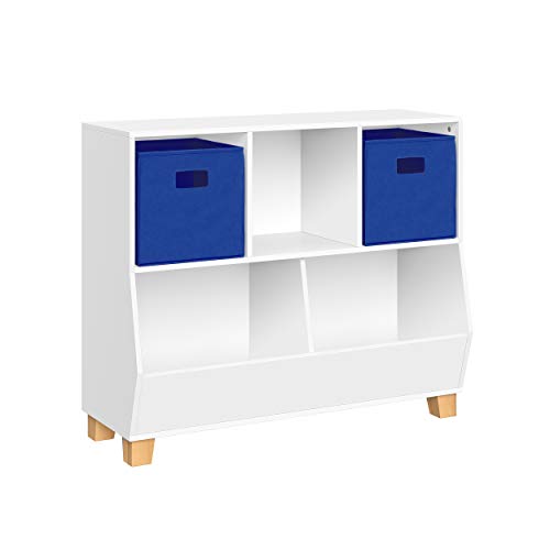 White With Blue Bins