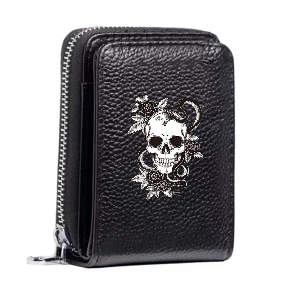 Women's RFID Blocking Leather Wallet with ID Window - Compact Bi-fold Card Holder for Travel & Daily Use