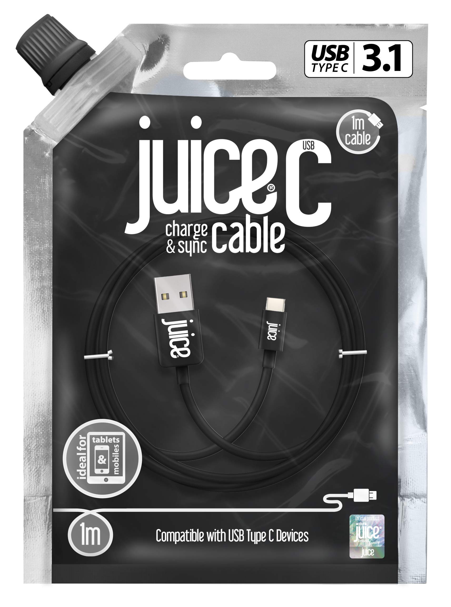 Fast Charging 1m USB Type C Cable for Samsung Galaxy S20/S10/S9/S8, Huawei P30/P20, Google Pixel 6, iPad 2020/Pro/Air - Sync & Charge - Perfect for Home, Office & Travel - Black
