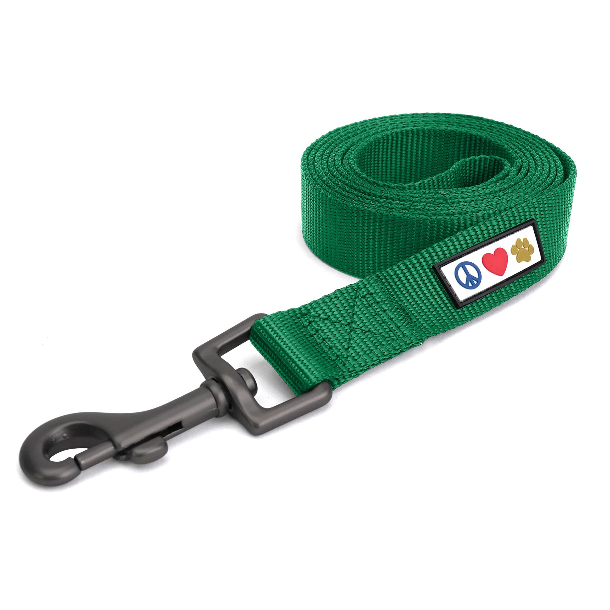 Pawtitas 6 FT Solid Color Dog Leash - Comfortable Handle, Durable Training Leash for Small & Extra Small Dogs (Lush Green) - Perfect for Walks, Jogging & Outdoor Adventures