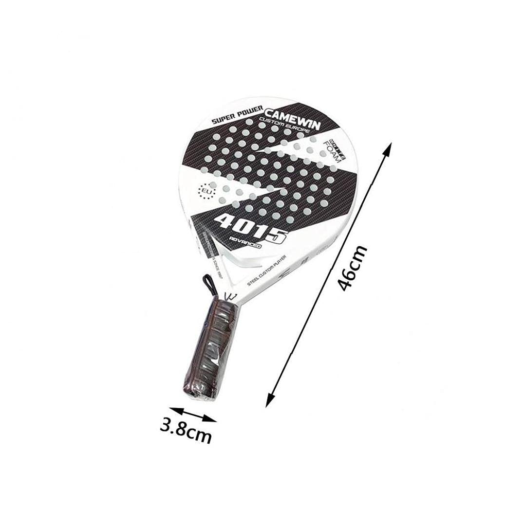 Carbon Fiber Beach Tennis Paddle Racket - Professional Lightweight Racket for Men & Women - Includes Cover Bag - Perfect for Beach Sports, Outdoor Games & Summer Activities (White)