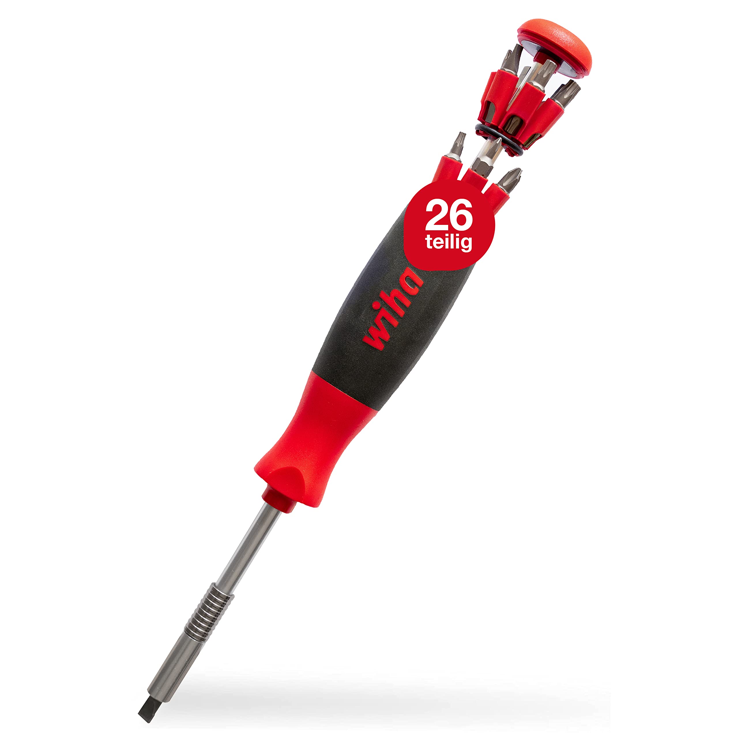 Wiha SB 3803-04021 LiftUp 26one EU Screwdriver Set - Red & Black (43895) | Professional Precision Tools for Electronics, DIY & Home Repairs