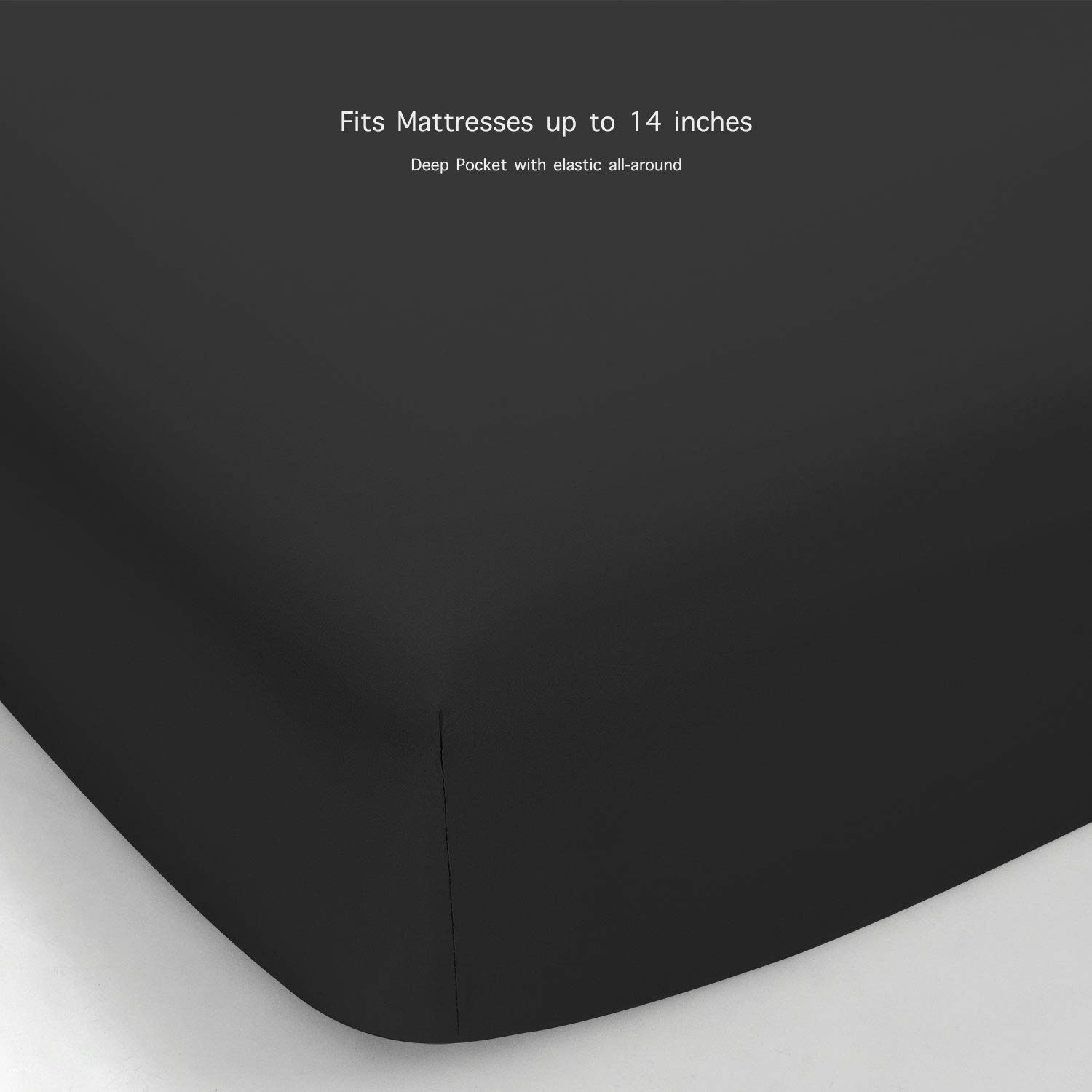 Premium 6-Piece King Size Sheet Set - 100% Oeko-Tex Certified 2000 Series Luxury Soft Bed Sheets in Black | Perfect for Master Bedrooms, Guest Rooms & Hotel Style Comfort