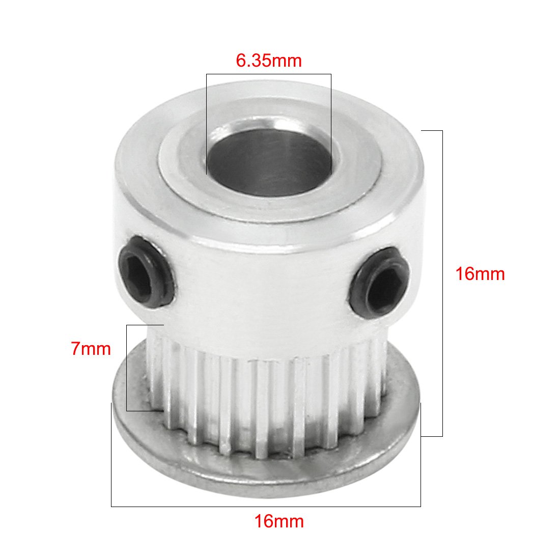 20 Teeth Aluminum MXL Timing Belt Idler Pulley 6.35mm Bore Flange Synchronous Wheel for 3D Printer CNC Machine - Perfect for Precision Motion Control & Power Transmission in Robotics, Automation, and DIY Projects