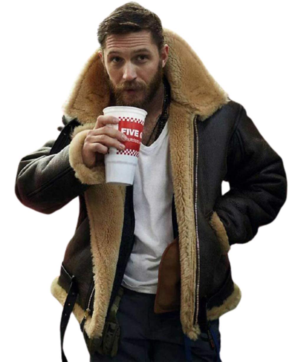 Genuine Tom Hardy Farrier Dunkirk Flight Bomber Ginger Shearling Fur Jacket for Men - Stylish Winter Outerwear for Casual Wear & Outdoor Adventures