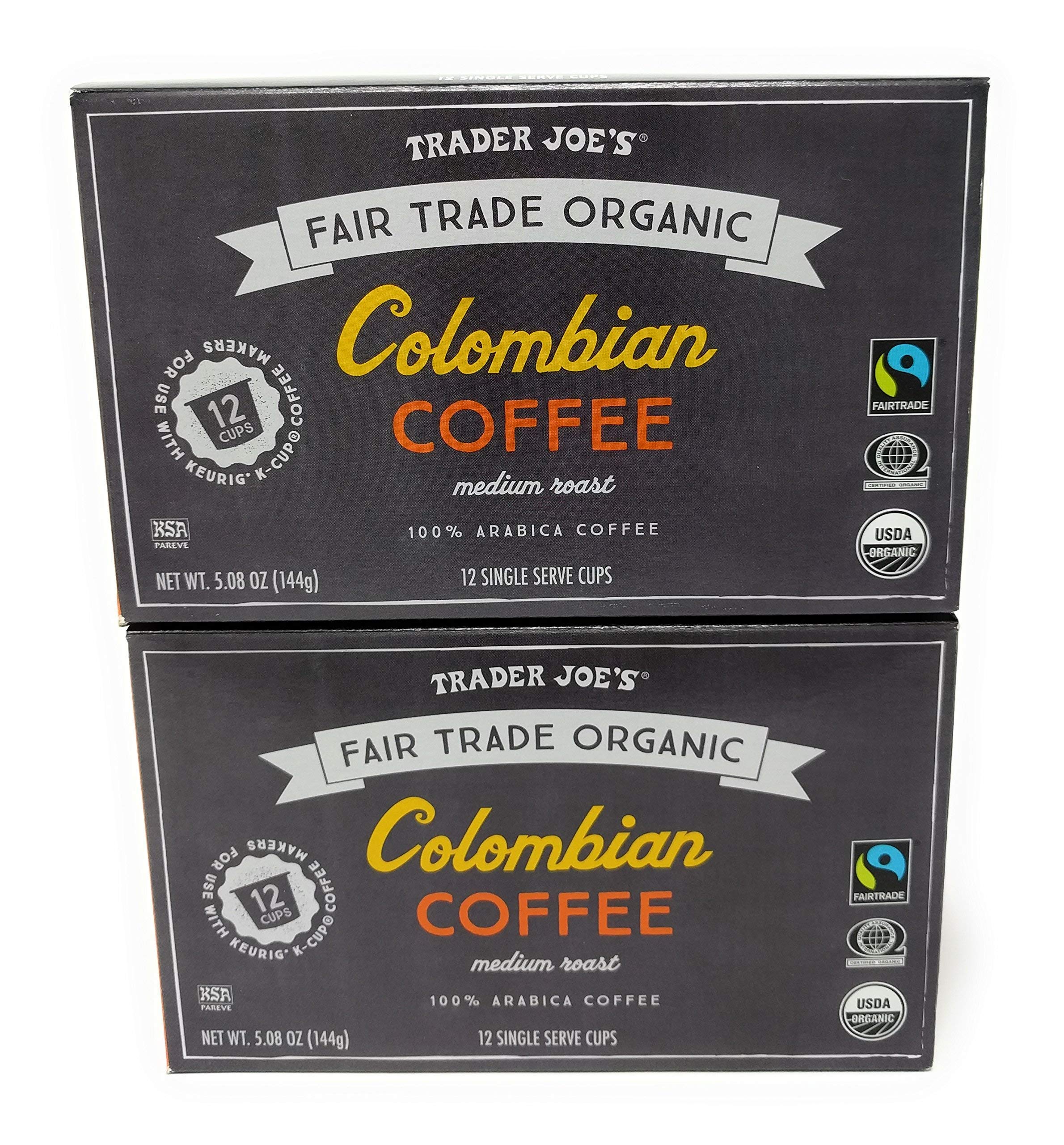 Organic Colombian Coffee Single Serve Cups - Pack of 2 (24 Cups) | Fair Trade, Medium Roast | Perfect for Keurig Machines, Office & Home Brewing