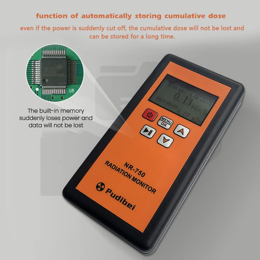 NR-950 Portable Nuclear Radiation Detector with LCD Display - Geiger Counter for Home & Emergency Use, Triple Alarm (Sound/Vibration/Light) | Radiation Tester for Household Safety, Travel, and Disaster Preparedness