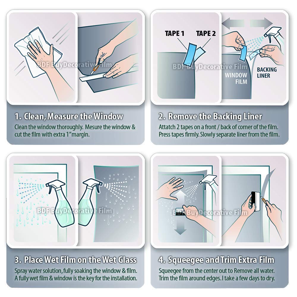 BDF S2M Clear UV Blocking Window Film - 24in x 100ft Roll for Home & Office Sun Protection