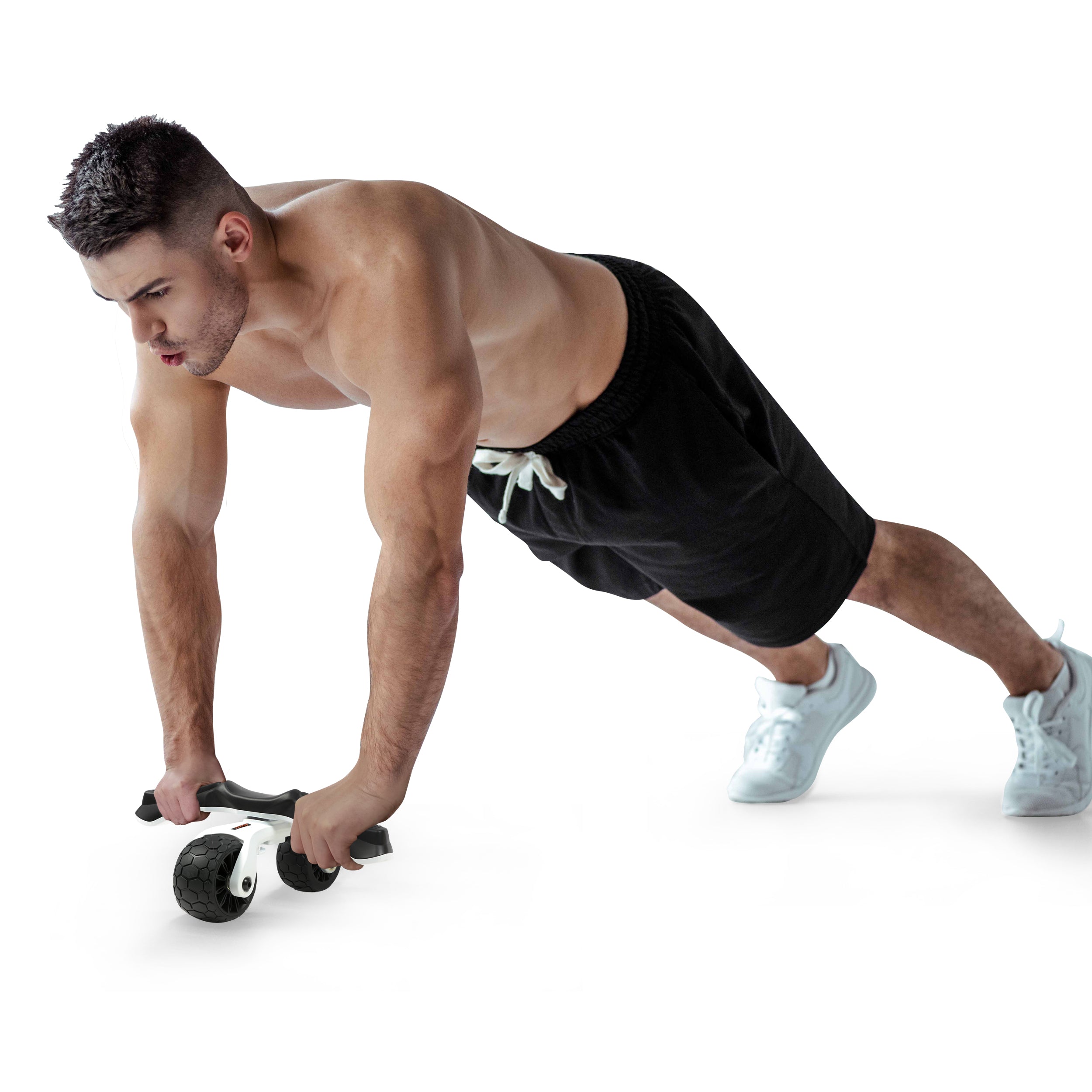 PRCTZ Ab Wheel with Rotating Handle - Core Strength Trainer for Home Gym Workouts | Perfect for Abs, Back & Full Body Exercise | Ideal for Fitness Enthusiasts & Beginners