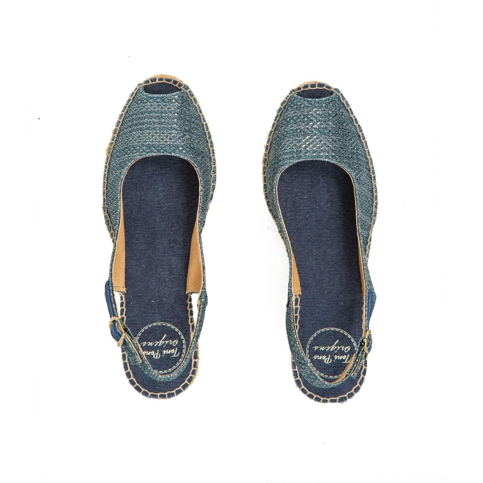 Women's Metallic Cushioned Cotton Wedge Espadrille Shoes - Comfortable Summer Sandals for Beach, Vacation & Casual Outings