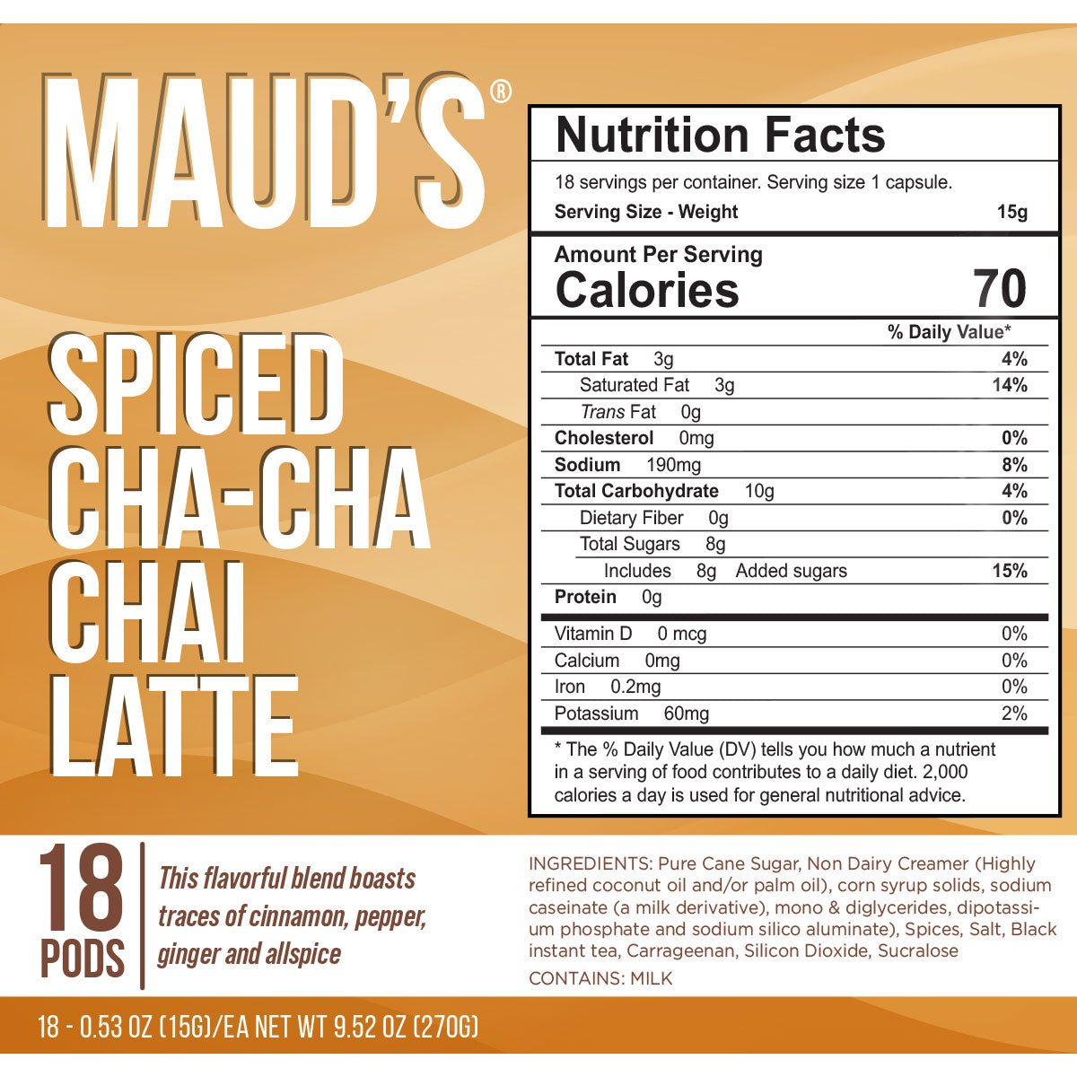 Maud's Premium Chai Tea Latte Pods - 36 Count Box | Rich Spiced Flavor | Perfect for Keurig & Single Serve Coffee Makers | Great for Morning Energy or Afternoon Relaxation