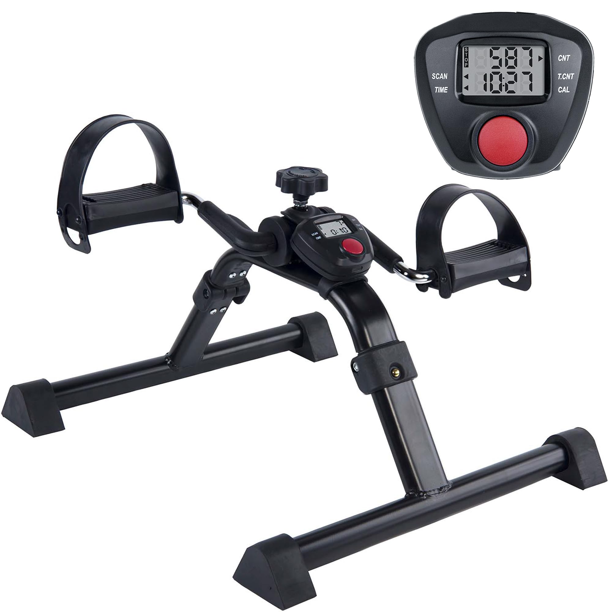 Vaunn Under Desk Bike Pedal Exerciser with LCD Display - Portable Foot Cycle Machine for Home Office, Physical Therapy & Fitness - Improve Circulation While Working or Watching TV