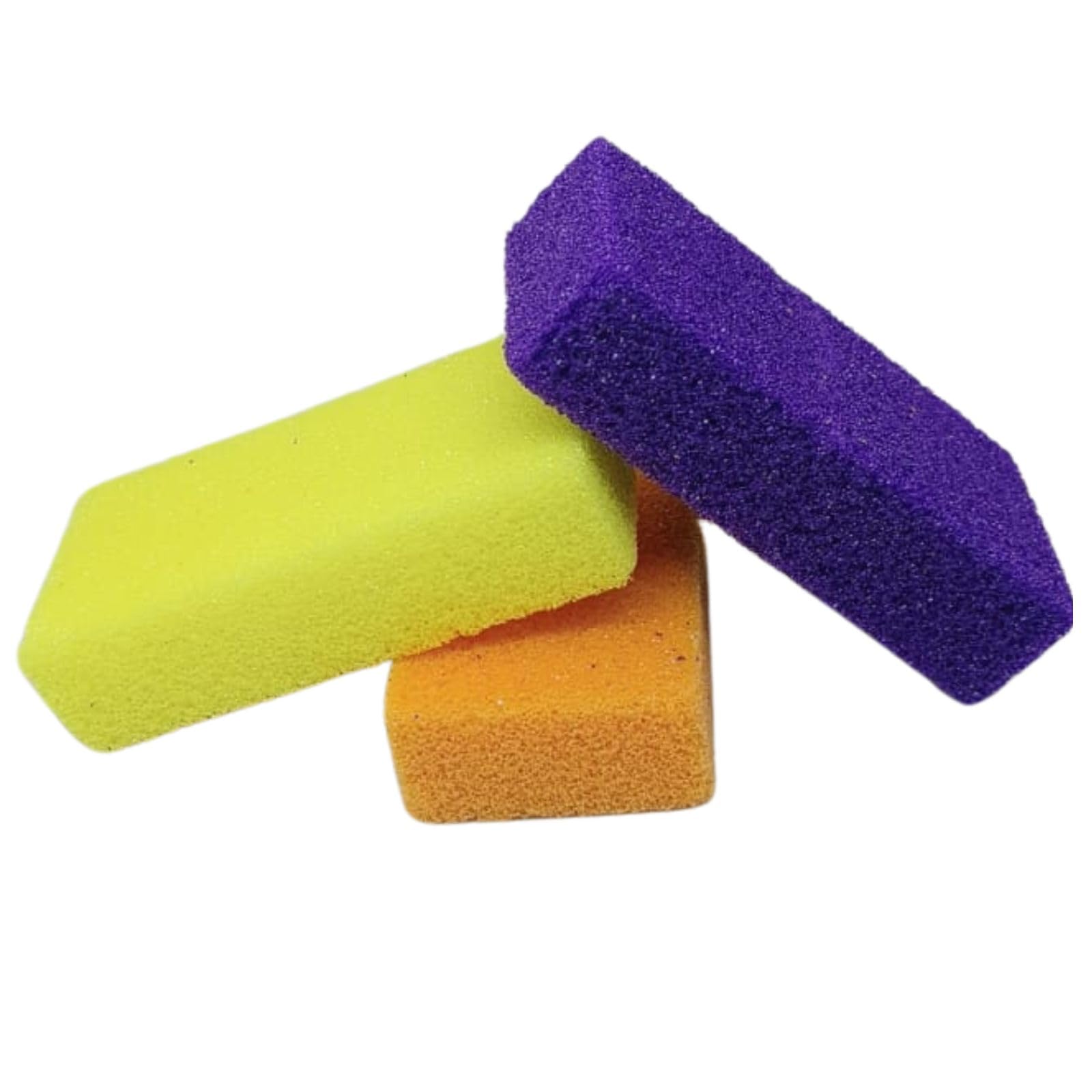 Professional Exfoliating Sponge Pumice for Smooth Skin - Multicolor Hand, Elbow, Foot & Knee Scrubber - Men & Women Combo Pack of 3 - Perfect for Pedicures, Manicures & At-Home Spa Treatments