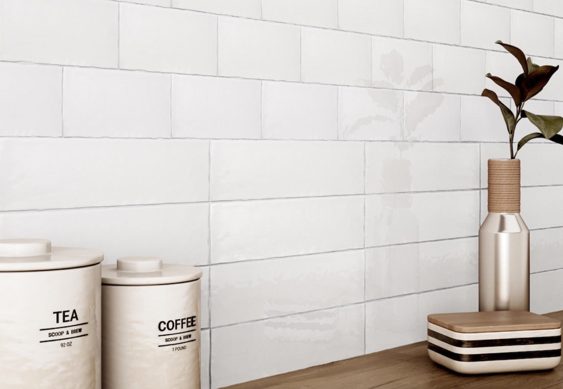 Handmade White 3x12 Ceramic Wall Tiles - Premium Glossy Finish for Kitchen Backsplash, Bathroom & Fireplace Decor