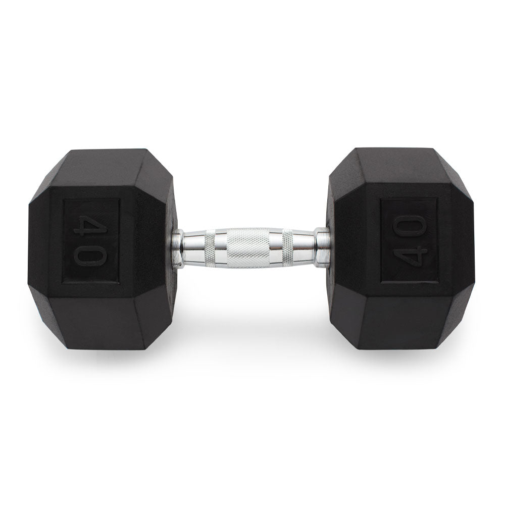 Weider 40lb Rubber Hex Dumbbell - Single Weight for Home Gym, Strength Training & CrossFit Workouts