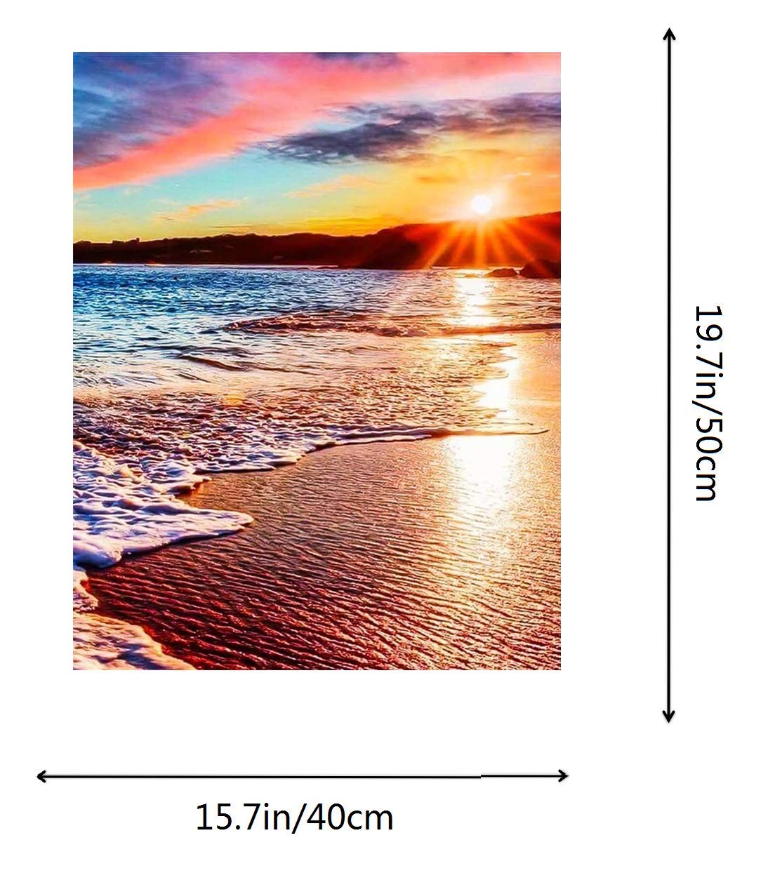 ACENGXI Beach Sunset Paint by Numbers Kit - DIY Canvas Painting for Adults, Kids & Beginners - 16x20 Inch Sea Sunset Acrylic Art - Perfect for Home Decor, Gifts & Relaxation Therapy