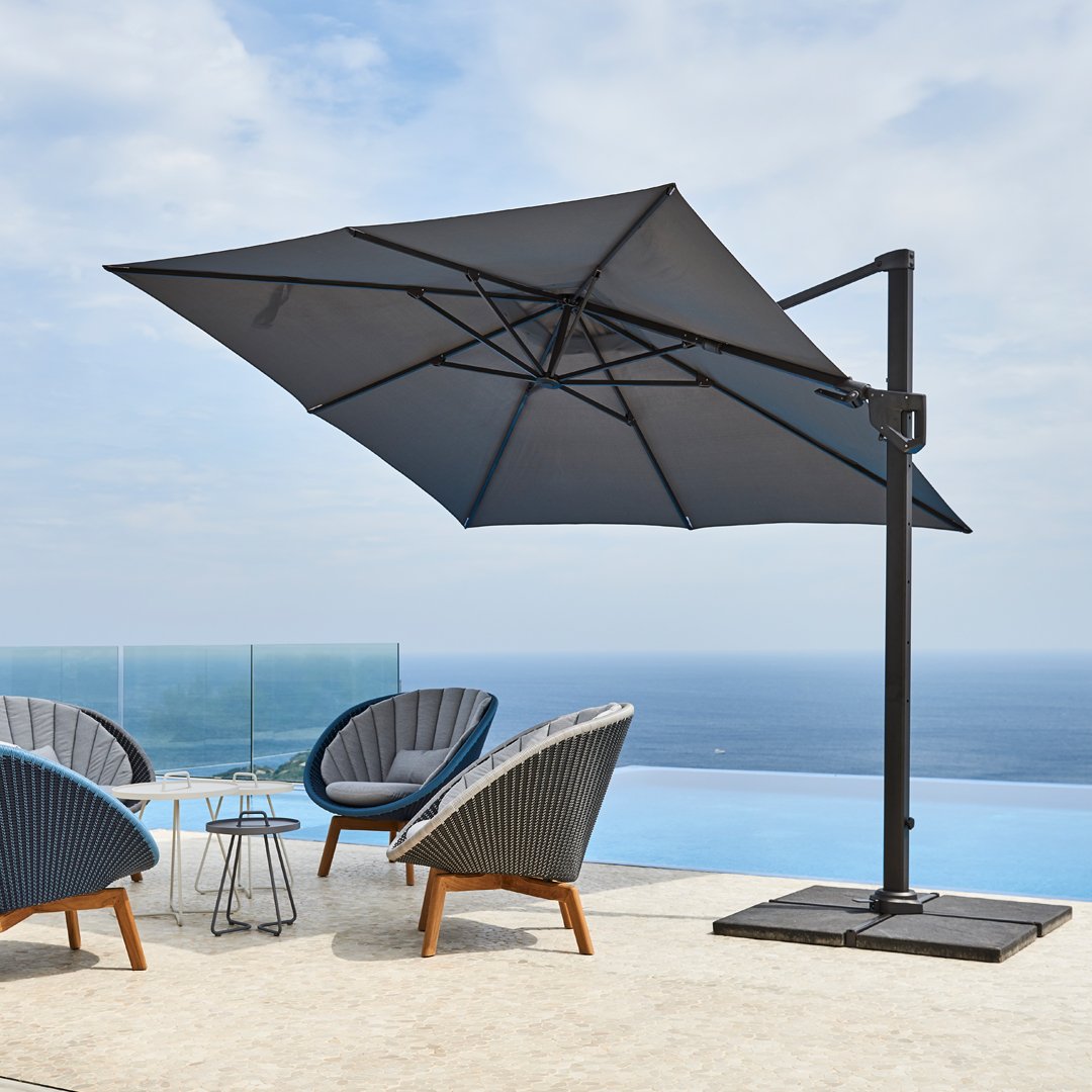 Hyde Luxe Tilt Patio Umbrella with Heavy Duty Base - Perfect for Poolside, Backyard, and Outdoor Dining Areas