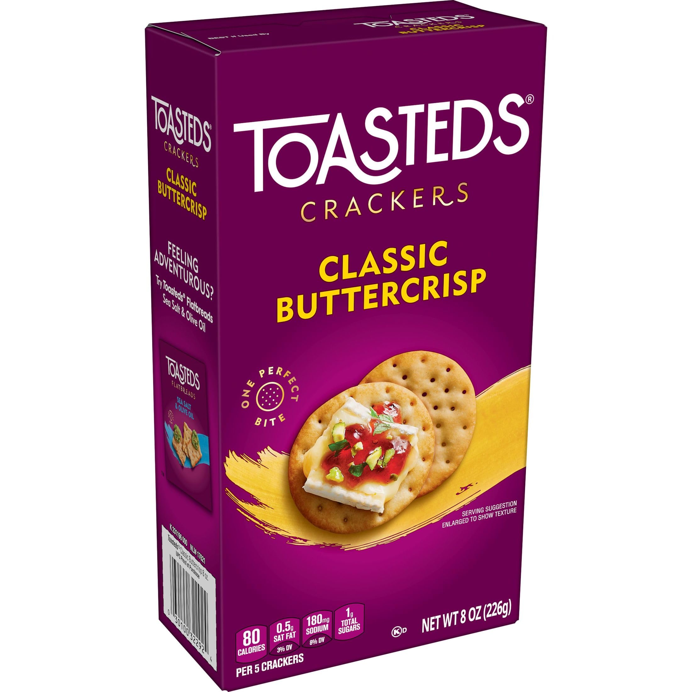 Toasted Crackers - Classic Buttercrisp Snacks (6 Pack) | Perfect for Parties, Lunch Boxes & On-the-Go Snacking | Delicious Party Food & Office Treats
