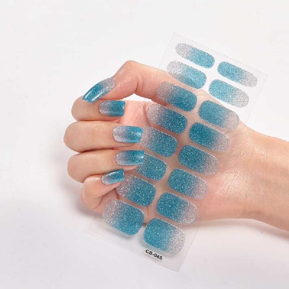 5 Sheet Self-Adhesive Nail Stickers Set - DIY Nail Art Decoration with Glitter & Sequins for Manicure (CS-46) | Perfect for Parties, Weddings & Everyday Nail Designs