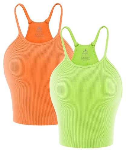 Neon Green+bright Orange(2pcs)-waist Length