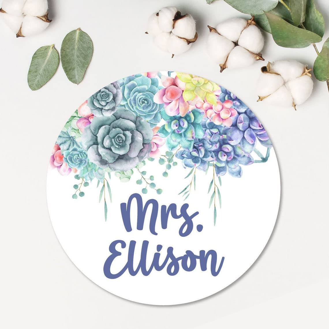 Personalized Metal Door Hanger for Teachers - Custom Classroom Door Sign with Succulents Design - Perfect Teacher Appreciation Gift for School, Office or Home Decor