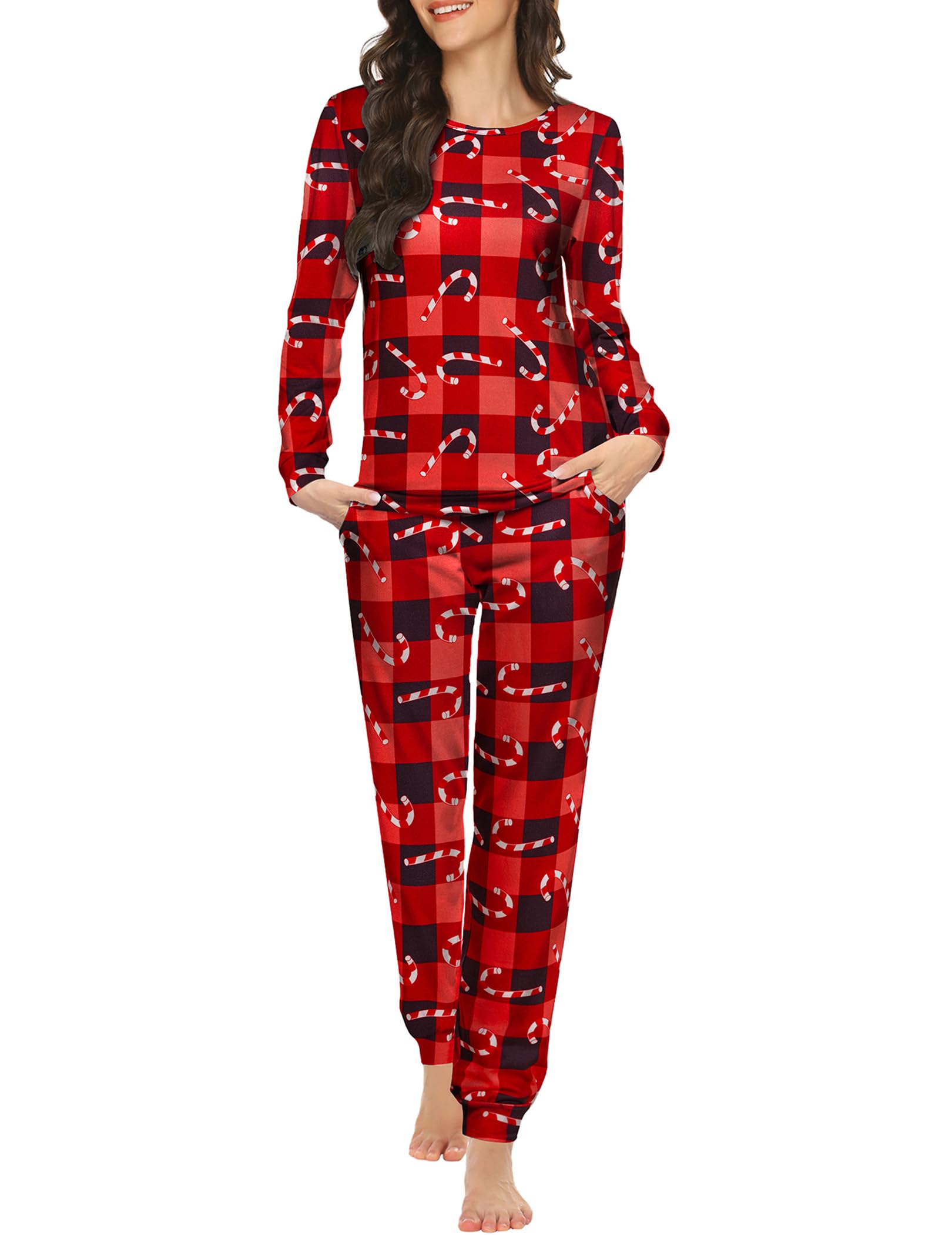 Ekouaer Women's Long Sleeve Pajama Set - Soft Star Print Sleepwear with Pockets for Nightwear & Lounge | Cozy Home Wear, Sleep Comfort, Gift for Her