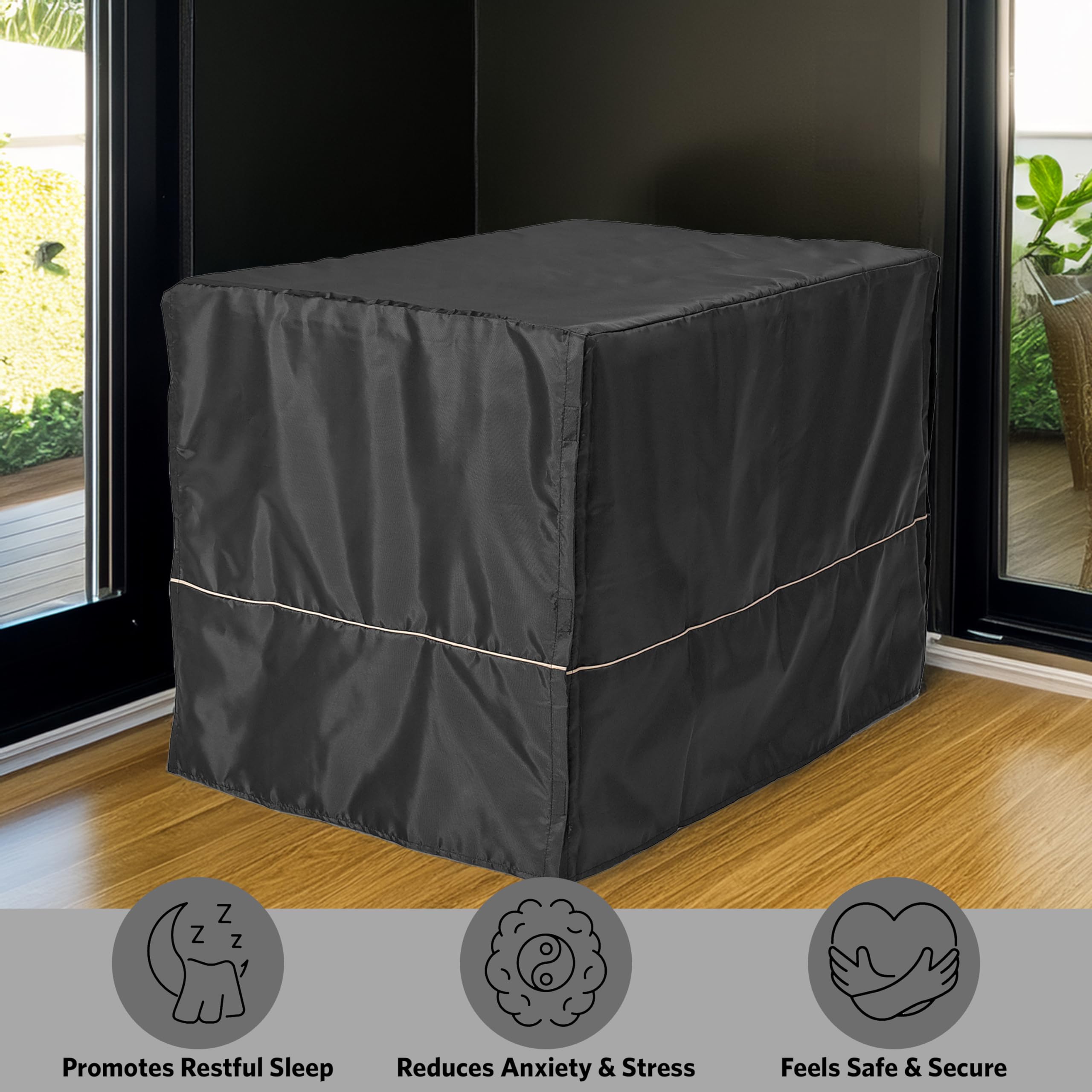 MidWest Homes for Pets Dog Crate Cover - Black 36-Inch Privacy Cover for Midwest Dog Crates | Machine Washable & Dryable | Perfect for Home, Travel & Vet Visits