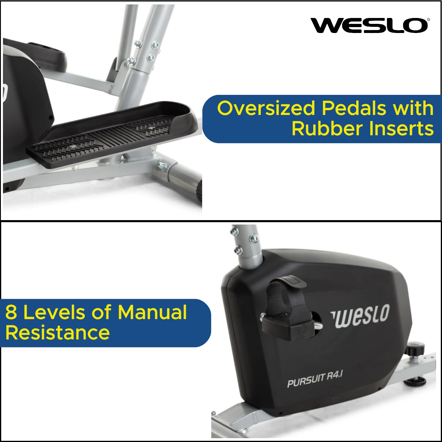 Weslo Momentum G 4.1 Rear-Drive Elliptical Trainer - Inertia-Enhanced Flywheel, Low-Impact Cardio Machine for Home Gym - Black | Perfect for Small Spaces & Full-Body Workouts
