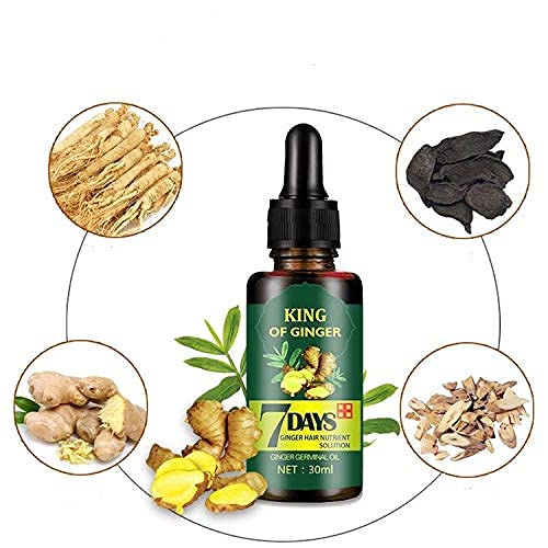 Ginger Essential Oil Hair Growth Serum for Men & Women - 30ml (3 Pack) - Natural Hair Loss Treatment & Hair Regrowth Solution for Thinning Hair - Perfect for Daily Scalp Care & Hair Thickening at Home