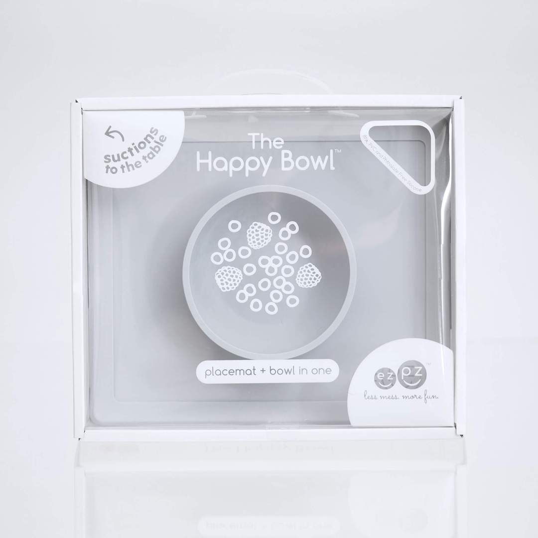 Ezpz Happy Bowl - Fun & Non-Slip Silicone Baby Feeding Bowl for Toddlers | Perfect for Mealtime, Travel & Daycare Use
