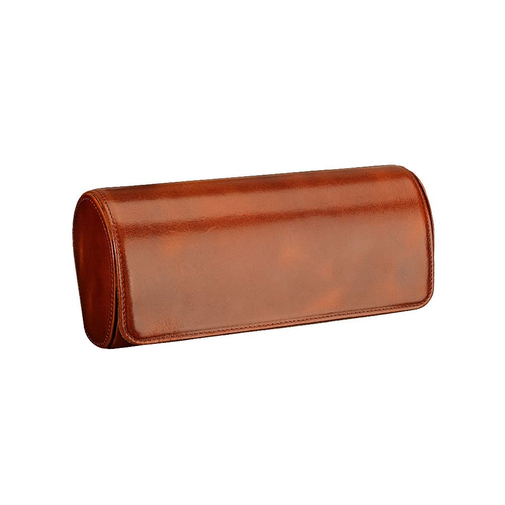 Premium Leather Watch Box for Travel - 3 Slot Watch Roll Case with Watch Band Storage Compartment - Perfect for Men's Luxury Watch Collection & Business Travel Accessories