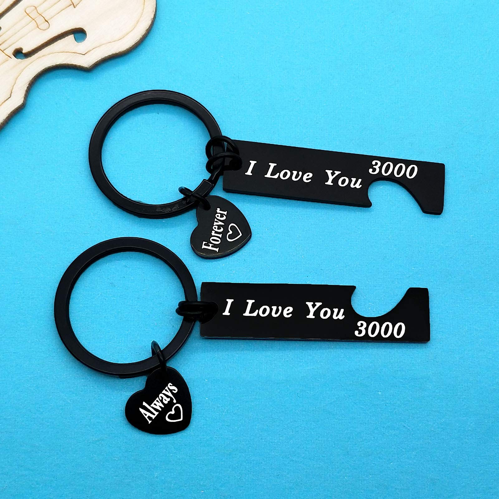 I Love You 3000 Keychain - Romantic Valentine's Day Gift for Boyfriend, Girlfriend, Husband or Wife - Perfect Couples Gift for Christmas, Birthday & Anniversary - Cute Love Token for Everyday Carry & Special Moments