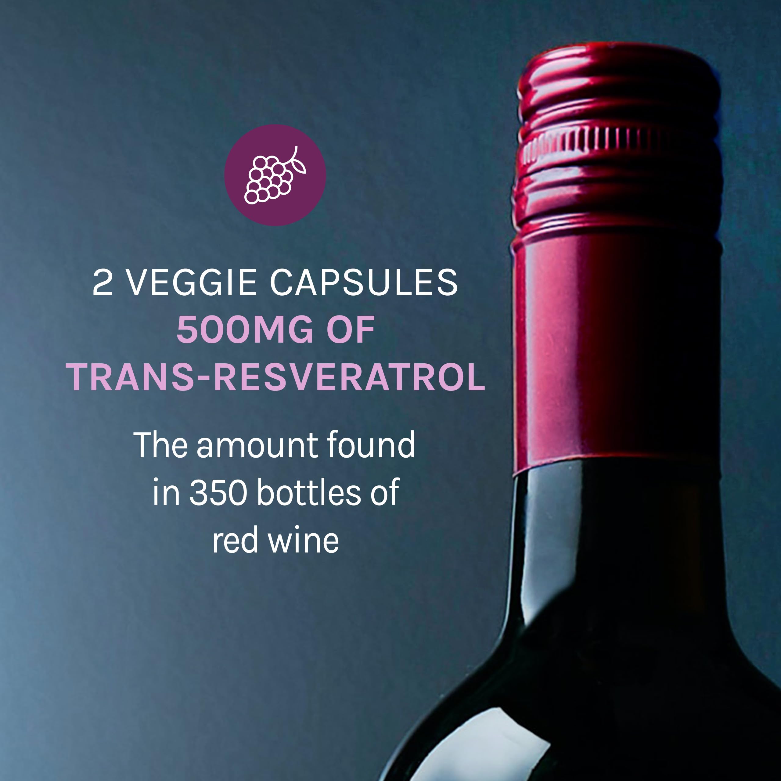 Reserveage Beauty Resveratrol 500mg Supplement - Trans-Resveratrol Antioxidant for Heart & Cellular Health | Supports Healthy Aging, Immune System & Anti-Aging Benefits | Paleo & Keto Friendly (120 Capsules, 60-Day Supply) - Perfect for Daily Wellness Routine & Anti-Aging Regimen