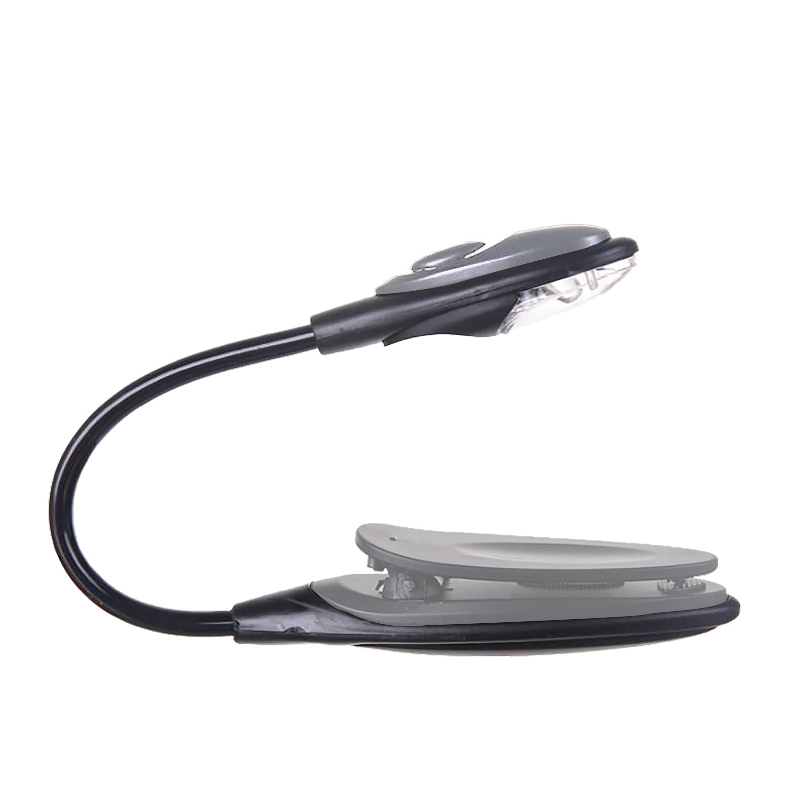 YJYdadaS Clip-On Reading Light - Portable LED Book Light for Night Reading, Folding Mini Table Lamp with Adjustable Brightness (Gray) - Perfect for Bedside, Study, Travel & Kids Room