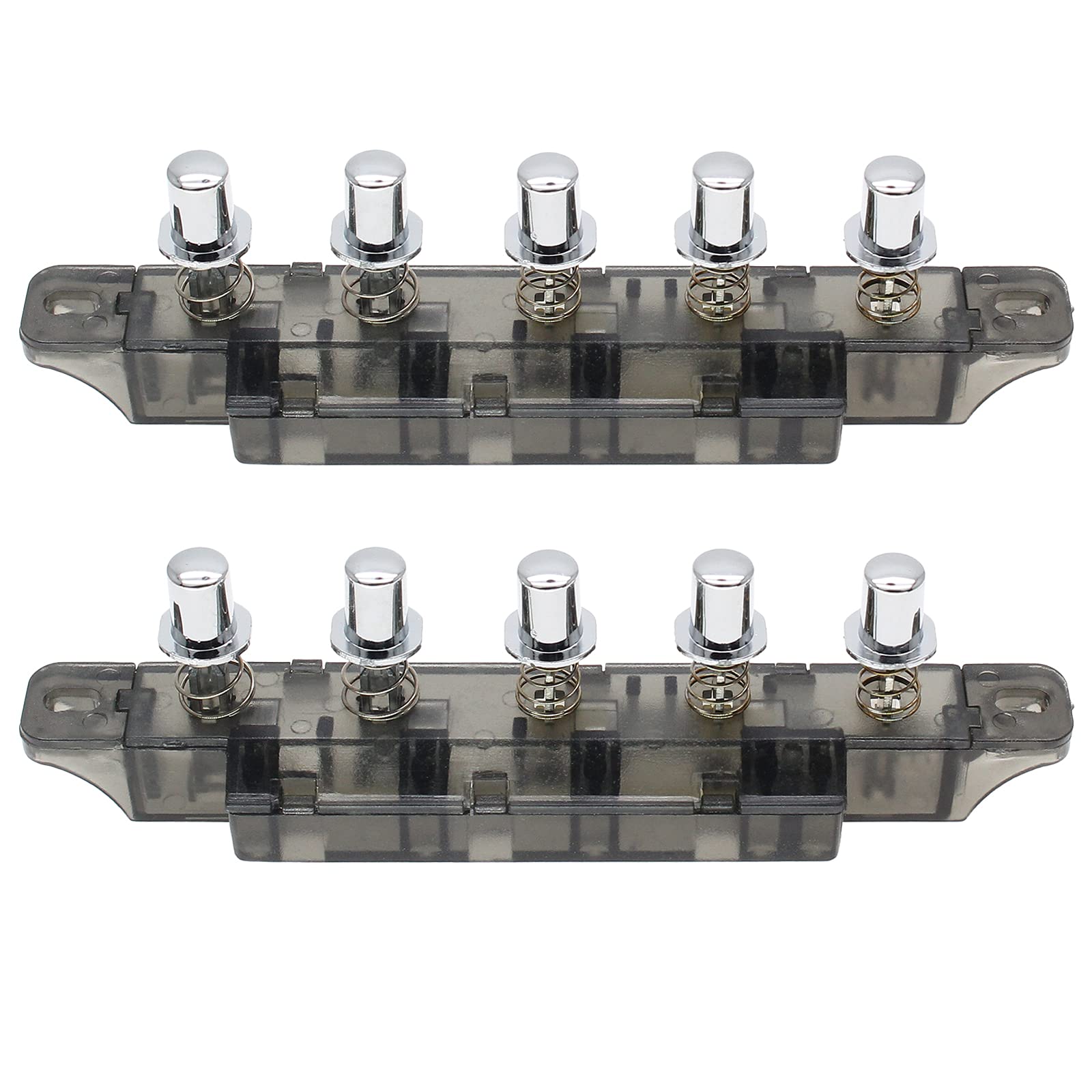 2 Pcs MQ22-5B AC 250V 4A 5 Pushbutton Piano Type Keyboard Switch for Range Hood - Replacement Part for Kitchen Ventilation System, Stove Exhaust Fan Repair
