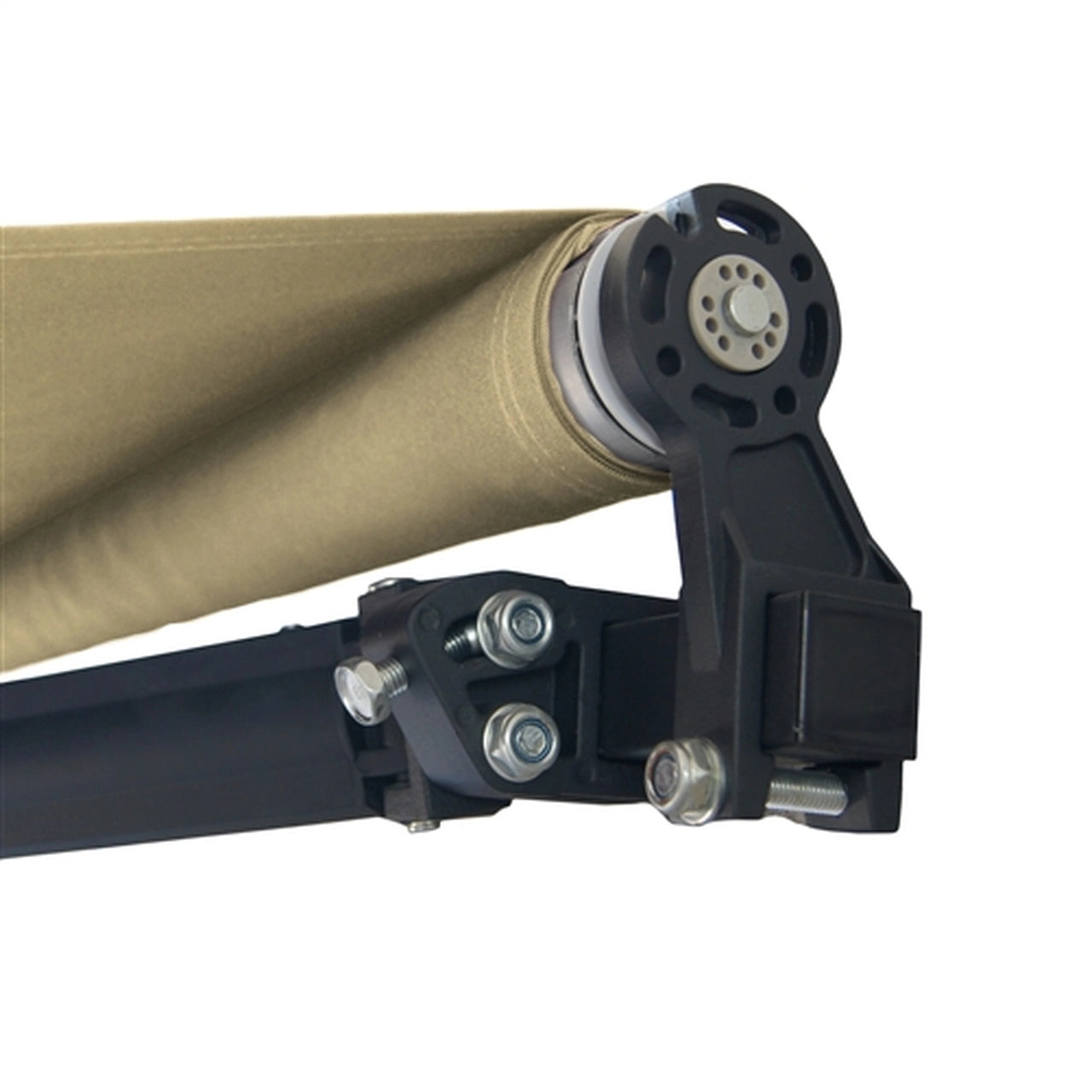 Aleko 20x10 Feet Motorized Retractable Patio Awning with Black Frame in Ivory - Perfect for Outdoor Shade, Backyard Relaxation, and Deck Protection